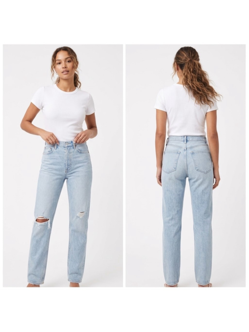 Women's AGOLDE Straight Leg Jeans, Size 24, Light Blue